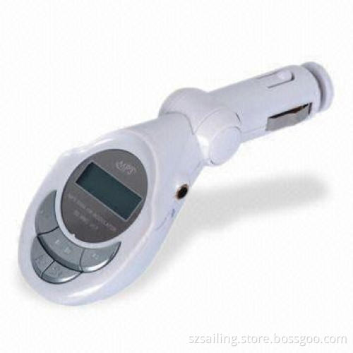 Car FM Transmitter, Supports SD, MMC Card, U Disk, MP3 Player and LCD Display